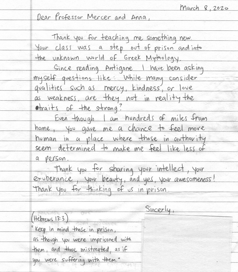 Letter from student