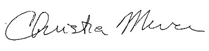 Christia Mercer signature