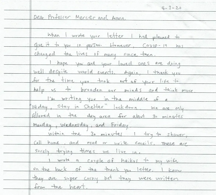 MDC letter pandemic